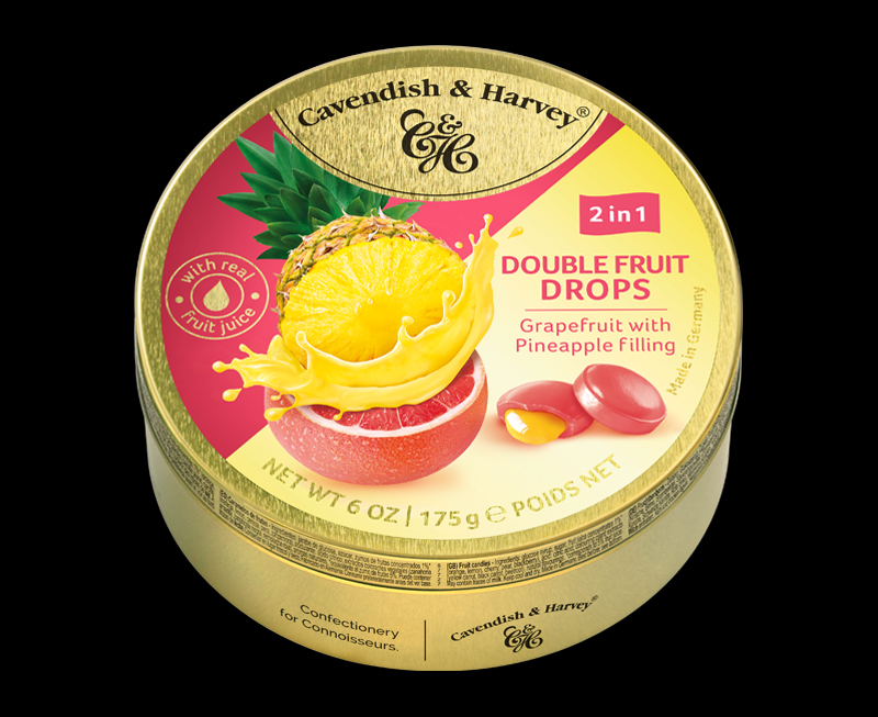 Double Fruit Drops – Grapefruit with Pineapple Filling, 175g