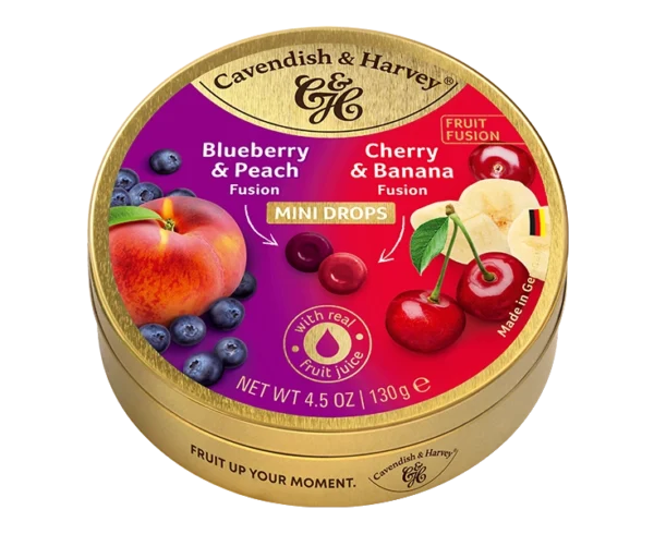 Fruit Fusion Drops - Blueberry&Peach / Cherry&Banana, 130g