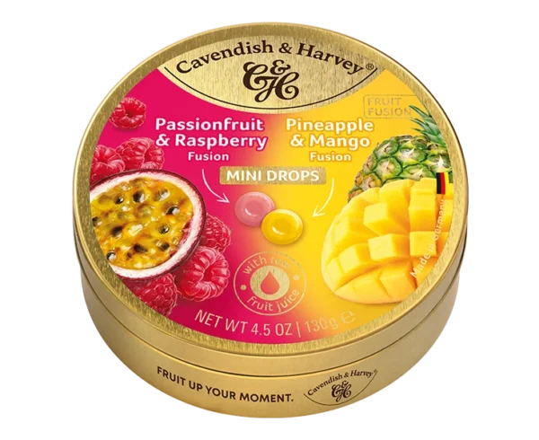 Fruit Fusion Drops - Passionfruit&Raspberry / Pineapple&Mango, 130g
